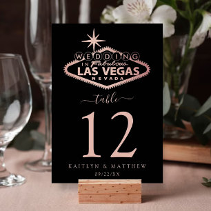 Tarjeta De Mesa Elegante Boda de Destino de Las Vegas