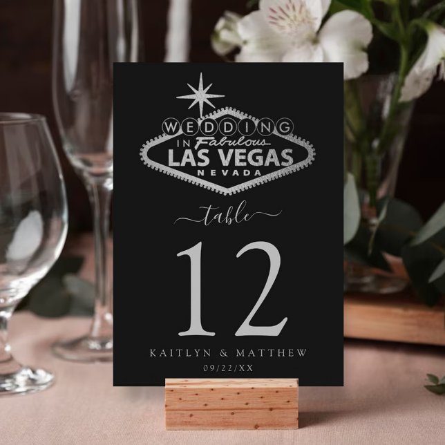 Tarjeta De Mesa Elegante Boda de Destino de Las Vegas (Subido por el creador)