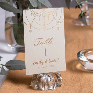 Tarjeta De Mesa Elegante Boda de diseño tradicional indio