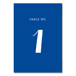 Tarjeta De Mesa Elegante Boda de escritura azul mediterráneo sólid