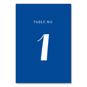Tarjeta De Mesa Elegante Boda de escritura azul mediterráneo sólid