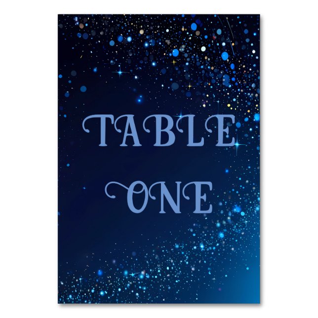 Tarjeta De Mesa Elegante Boda de espuma azul oscuro (Reverso)