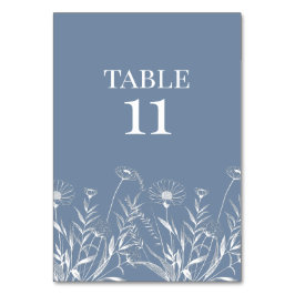 Tarjeta De Mesa Elegante Boda de Flor Silvestre Periwinkle