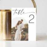 Tarjeta De Mesa Elegante boda de foto de escritura minimalista<br><div class="desc">Elegante simple guión minimalista número de tabla de boda de foto de guión. Por favor,  contáctame si necesitas artículos adicionales.</div>