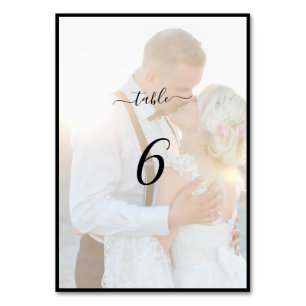 Tarjeta De Mesa Elegante Boda de fotografía de imitación de Vellum