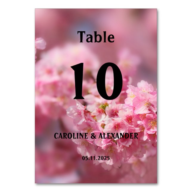 Tarjeta De Mesa Elegante Boda de fotografía floral con flores de c (Anverso)