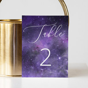 Tarjeta De Mesa Elegante Boda de Galaxia Noche Espacial Celestia