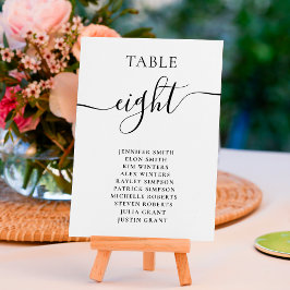 Tarjeta De Mesa Elegante boda de gráficos de nombres de guiones bl