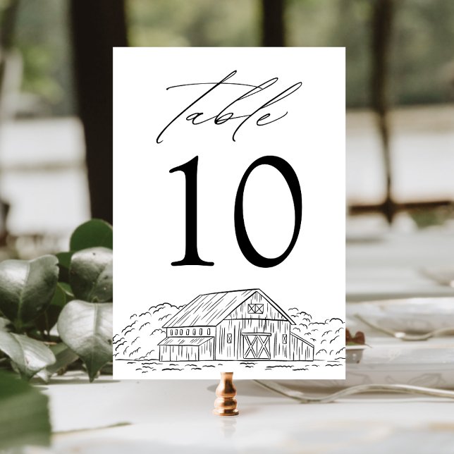 Tarjeta De Mesa Elegante Boda de granero rústico (Subido por el creador)