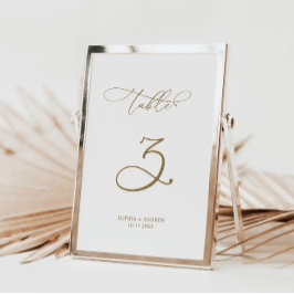Tarjeta De Mesa Elegante Boda de la Mesa de caligrafía moderna 3