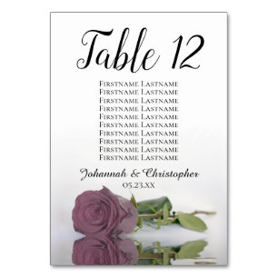 Tarjeta De Mesa Elegante Boda de la tabla de asientos Rosa de Mauv