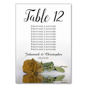 Tarjeta De Mesa Elegante Boda de la tabla de asientos Rosa Ochre d