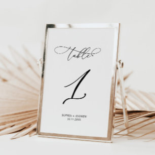 Tarjeta De Mesa Elegante Boda de la tabla de caligrafía moderna 1