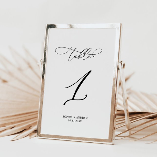 Tarjeta De Mesa Elegante Boda de la tabla de caligrafía moderna 1 (Subido por el creador)