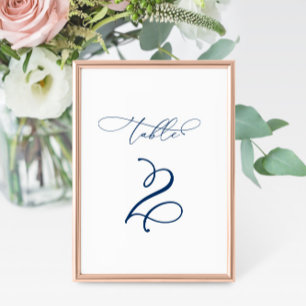Tarjeta De Mesa Elegante Boda de la tabla de caligrafía moderna 2
