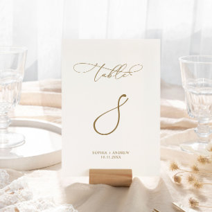 Tarjeta De Mesa Elegante Boda de la tabla de caligrafía moderna 8
