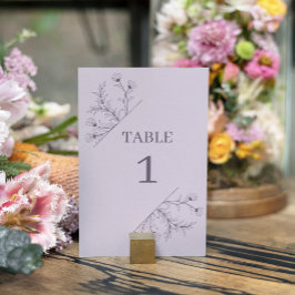 Tarjeta De Mesa Elegante Boda de Lavanda Floral