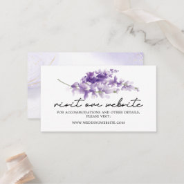Tarjeta De Mesa Elegante Boda de Lavanda Página web Insertar tarje