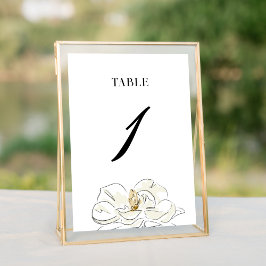 Tarjeta De Mesa Elegante Boda de Magnolia Blanca