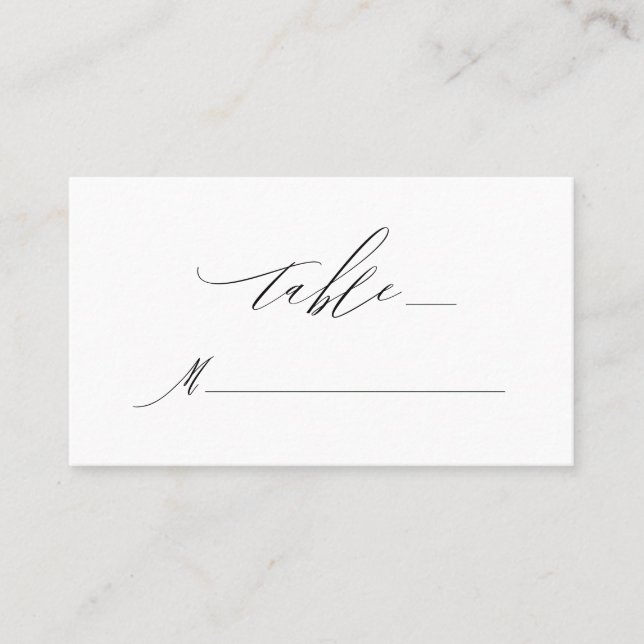 Tarjeta De Mesa Elegante Boda de Monograma Blanco Blanco Blanco Mo (Anverso)