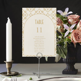 Tarjeta De Mesa Elegante Boda de mosaico mediterráneo