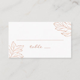 Tarjeta De Mesa Elegante boda de oro. Caída botánica clásica