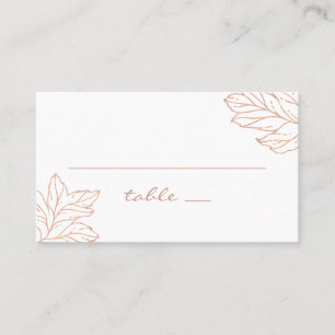 Tarjeta De Mesa Elegante boda de oro. Clásico otoño botánico
