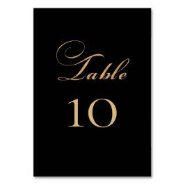 Tarjeta De Mesa Elegante Boda de oro negro