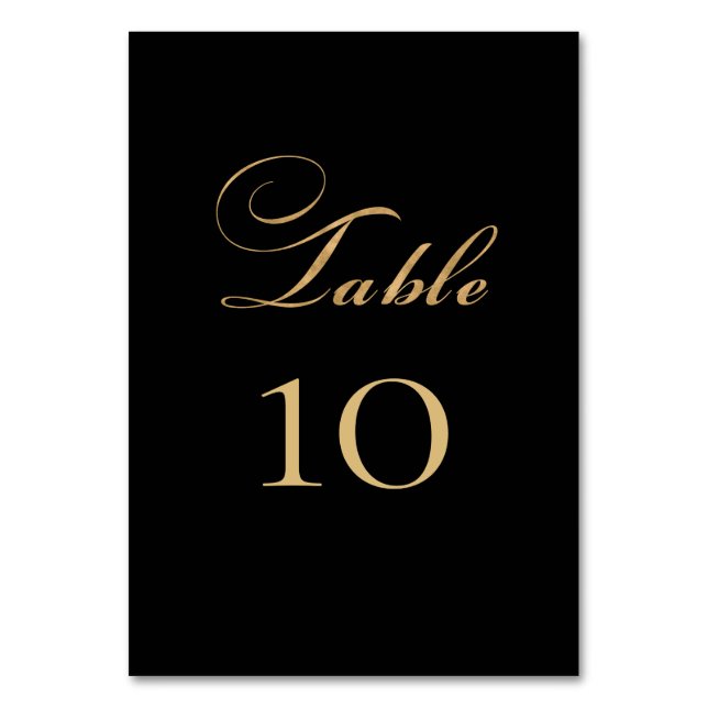 Tarjeta De Mesa Elegante Boda de oro negro (Reverso)