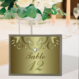Tarjeta De Mesa Elegante Boda de oro victoriano de lujo