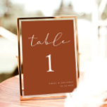 Tarjeta De Mesa Elegante boda de otoño de Terracota<br><div class="desc">Mejore su boda en otoño con este elegante número de mesa de bodas de terracota, perfecto para añadir un toque de sofisticación a sus escapadas de bodas de otoño. Ideal para el boda de las piezas centrales de otoño, este diseño complementa los temas de los bodas de terracota y los...</div>