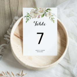 Tarjeta De Mesa Elegante Boda de Peones Blancos de Invierno