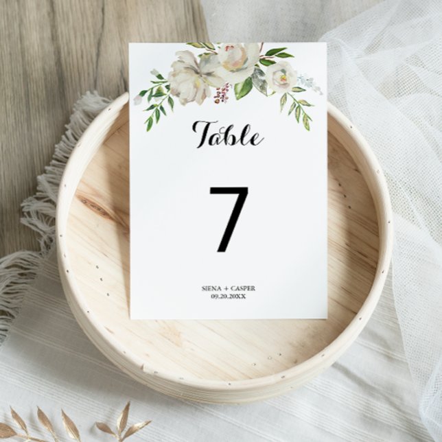 Tarjeta De Mesa Elegante Boda de Peones Blancos de Invierno (Subido por el creador)