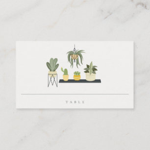 Tarjeta De Mesa Elegante Boda de plantas suculentas de Leafy Potte