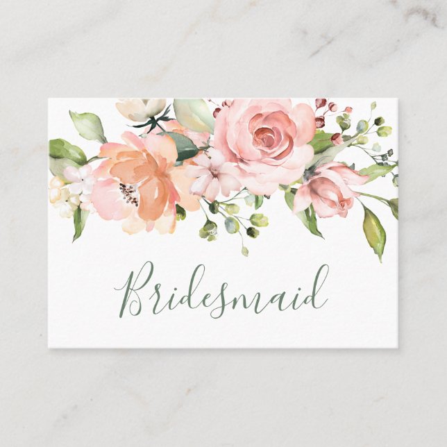 Tarjeta De Mesa Elegante Boda  de rosas de albaricoque rosa (Anverso)