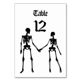Tarjeta De Mesa Elegante Boda de Skeletons