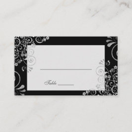 Tarjeta De Mesa Elegante Boda de Swift Gray Black Silver