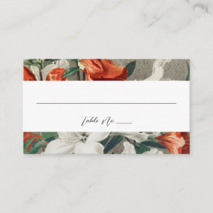 Tarjeta De Mesa Elegante Boda de Terracota Florítica Rústica