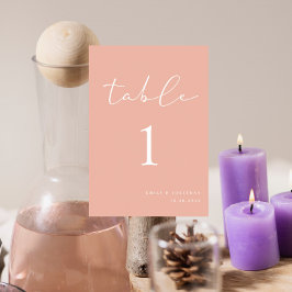 Tarjeta De Mesa Elegante Boda de verano de Peach