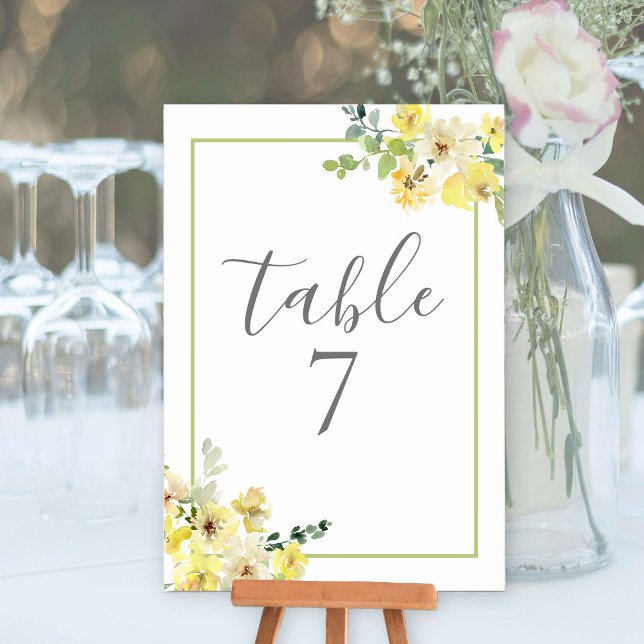 Tarjeta De Mesa Elegante Boda de verano verde azulado floral amari (Subido por el creador)