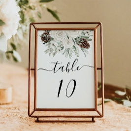 Tarjeta De Mesa Elegante Boda de Winter Pine