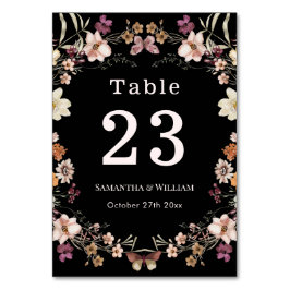 Tarjeta De Mesa Elegante Boda del Boho Royal Black Pastel