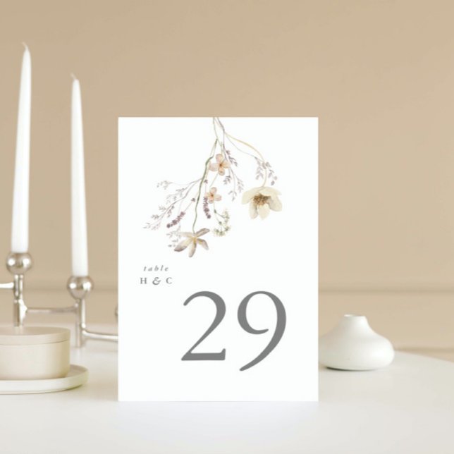 Tarjeta De Mesa Elegante Boda del Boho Spring Wildflower (Subido por el creador)