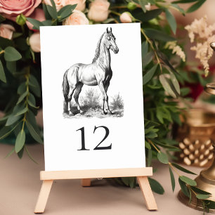 Tarjeta De Mesa Elegante Boda ecuestre formal de caballos