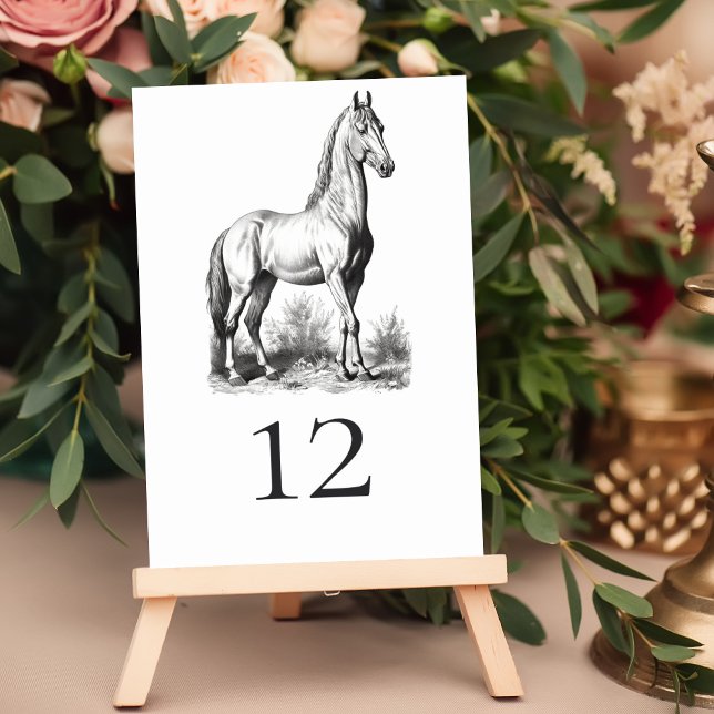 Tarjeta De Mesa Elegante Boda ecuestre formal de caballos (Subido por el creador)