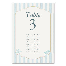 Tarjeta De Mesa Elegante Boda Elegante Costera