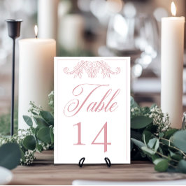 Tarjeta De Mesa Elegante Boda Escudo de pájaros de Chinoiserie ros