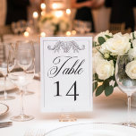 Tarjeta De Mesa Elegante Boda Escudo de pájaros de la Chinoiserie<br><div class="desc">Eleva tu día especial con nuestra elegante y vintage tarjeta de boda de estilo barroco, una obra maestra de la elegancia eterna. Con un delicado borde negro francés con una delicada decoración artística en línea adornada con un fondo blanco inmaculado, este diseño desprende un encanto y una sofisticación clásicos. Su...</div>