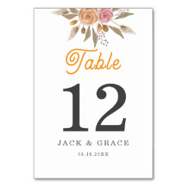 Tarjeta De Mesa Elegante Boda floral