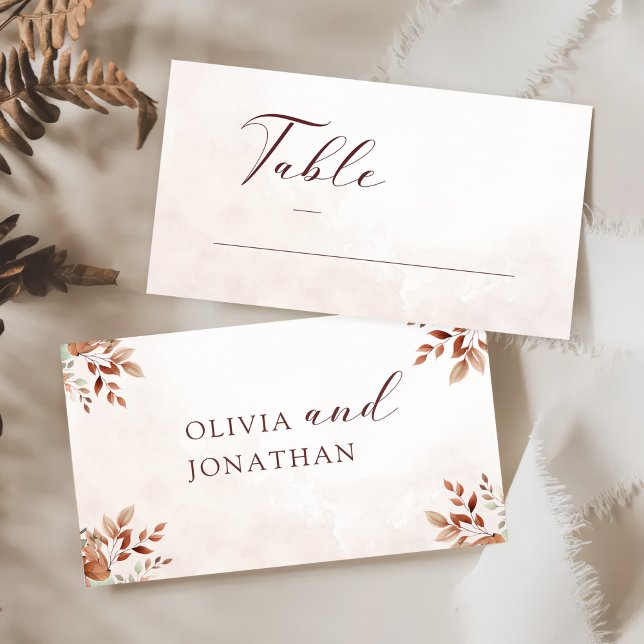Tarjeta De Mesa Elegante Boda Floral Boho (Subido por el creador)